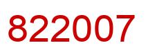 Number 822007 red image