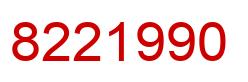 Número 8221990 imagen rojo