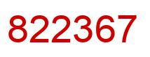 Number 822367 red image