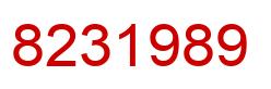 Number 8231989 red image
