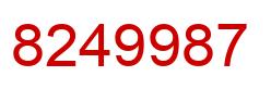Number 8249987 red image