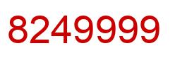 Number 8249999 red image