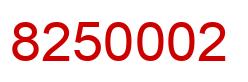 Number 8250002 red image