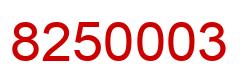 Number 8250003 red image