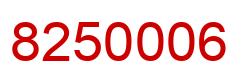 Number 8250006 red image