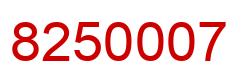 Número 8250007 imagen rojo