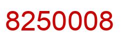 Number 8250008 red image