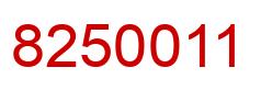 Número 8250011 imagen rojo