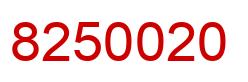 Number 8250020 red image