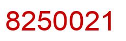 Number 8250021 red image