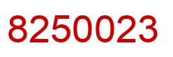 Number 8250023 red image