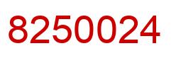Number 8250024 red image