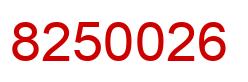 Number 8250026 red image
