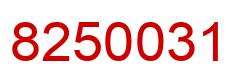 Number 8250031 red image