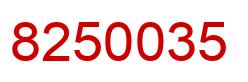 Number 8250035 red image