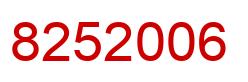 Number 8252006 red image