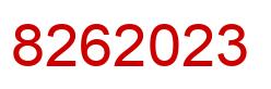 Number 8262023 red image