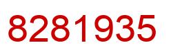 Number 8281935 red image