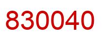 Number 830040 red image