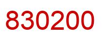 Number 830200 red image