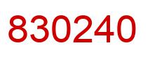 Number 830240 red image