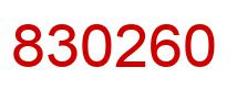 Number 830260 red image