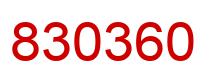 Number 830360 red image