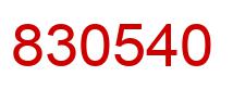 Number 830540 red image