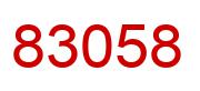 Number 83058 red image
