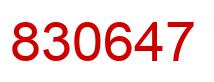 Number 830647 red image