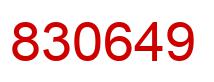 Number 830649 red image