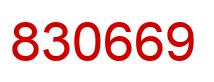 Number 830669 red image