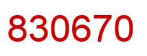 Number 830670 red image