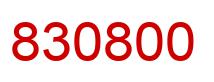 Number 830800 red image