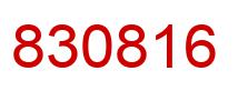 Number 830816 red image