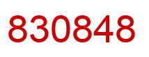 Number 830848 red image