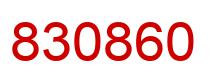 Number 830860 red image