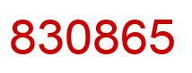Number 830865 red image