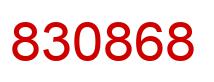 Number 830868 red image