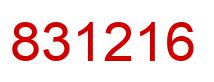 Number 831216 red image