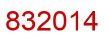 Number 832014 red image