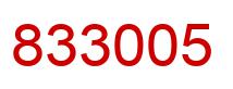 Number 833005 red image