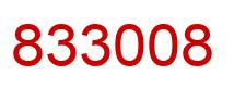 Number 833008 red image