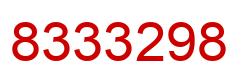 Number 8333298 red image