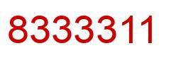 Number 8333311 red image