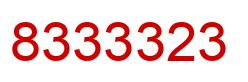 Number 8333323 red image