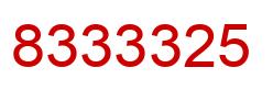 Number 8333325 red image