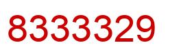 Number 8333329 red image