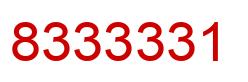 Number 8333331 red image