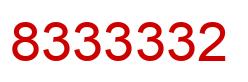 Number 8333332 red image